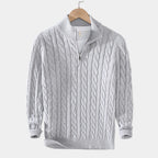 Pull homme demi-zip, coloris Gris