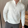 Pull homme demi-zip, coloris Blanc