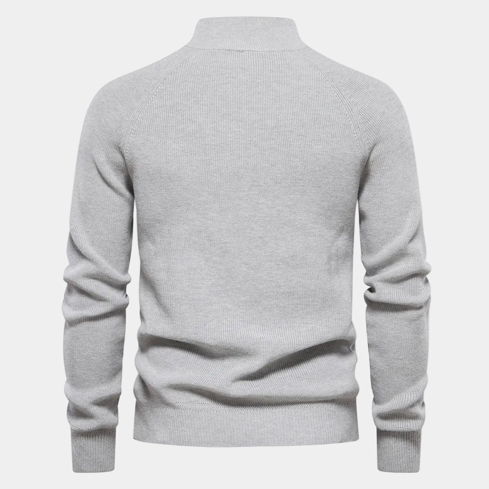 Pull homme col montant zippé, vue 7