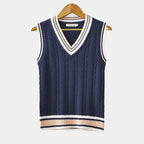 Pull sans manches homme col V, coloris Bleu