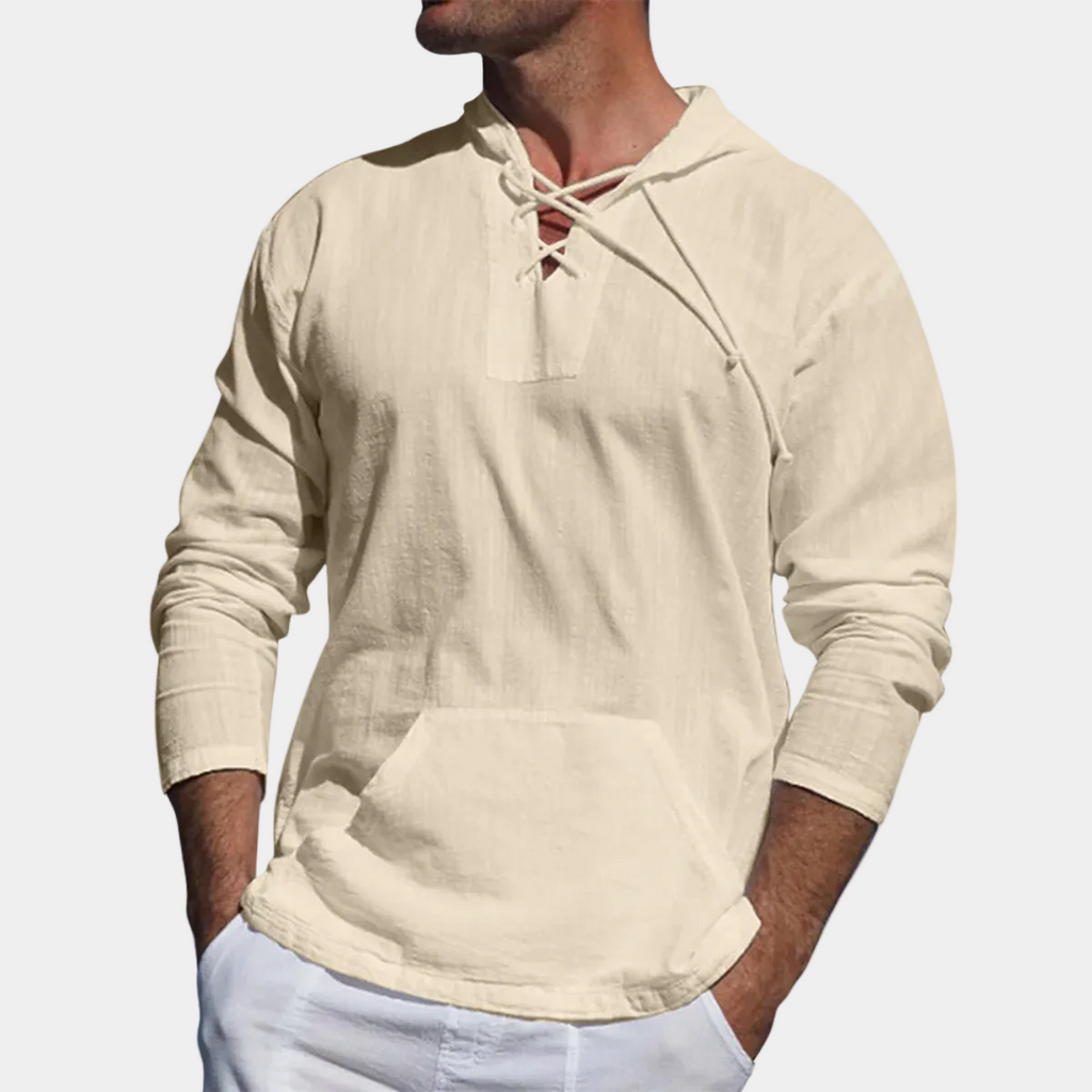 Pull homme à capuche lacets, vue principale