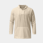 Pull homme à capuche lacets, coloris Beige