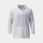 Pull homme à capuche lacets, coloris Blanc