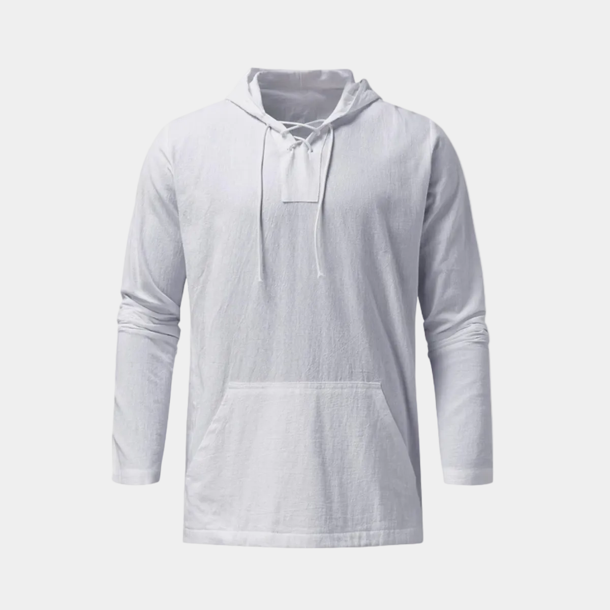 Pull homme à capuche lacets, coloris Blanc