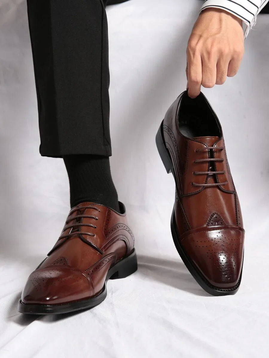 Richelieu homme à médaillon, coloris Marron