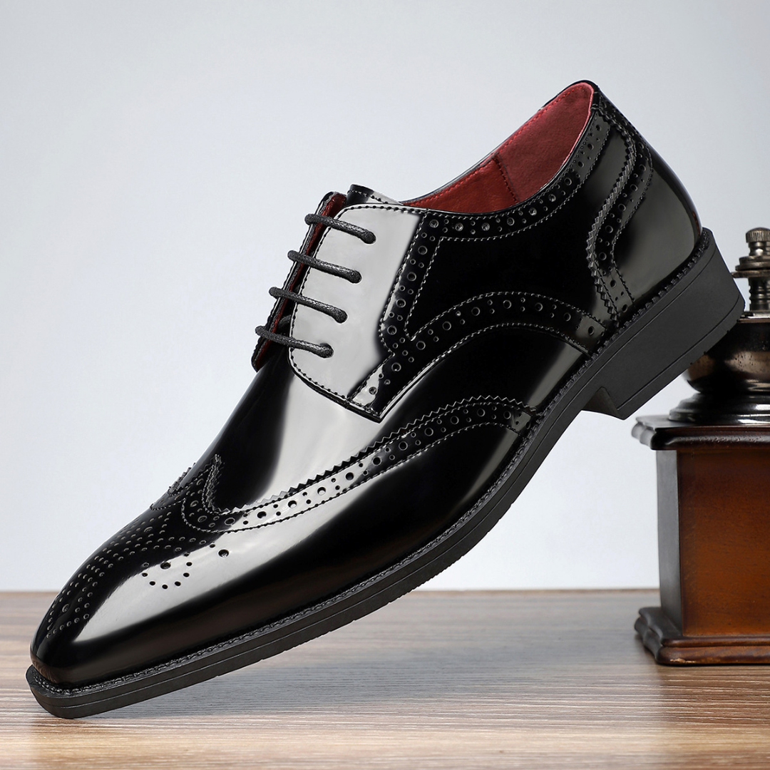 Richelieu homme bout fleuri, coloris Noir