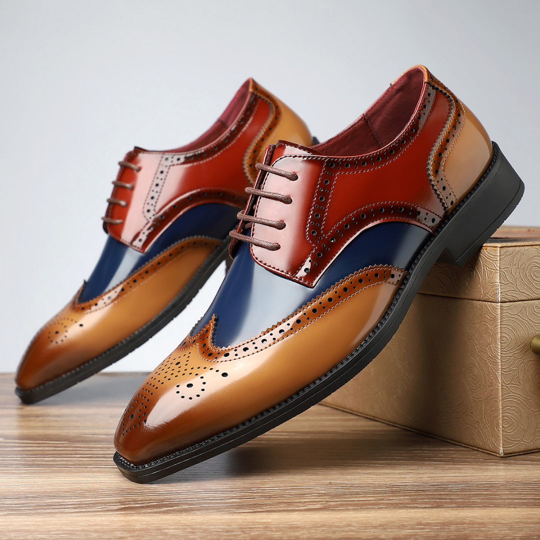 Richelieu homme bout fleuri, coloris Multicolore