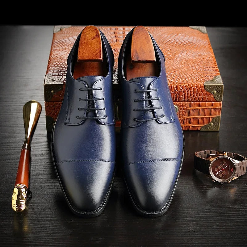 Richelieus homme bout droit, coloris Bleu