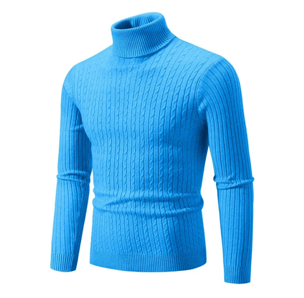 Pull Col Roulé Côtelé pour Homme, coloris Bleu clair