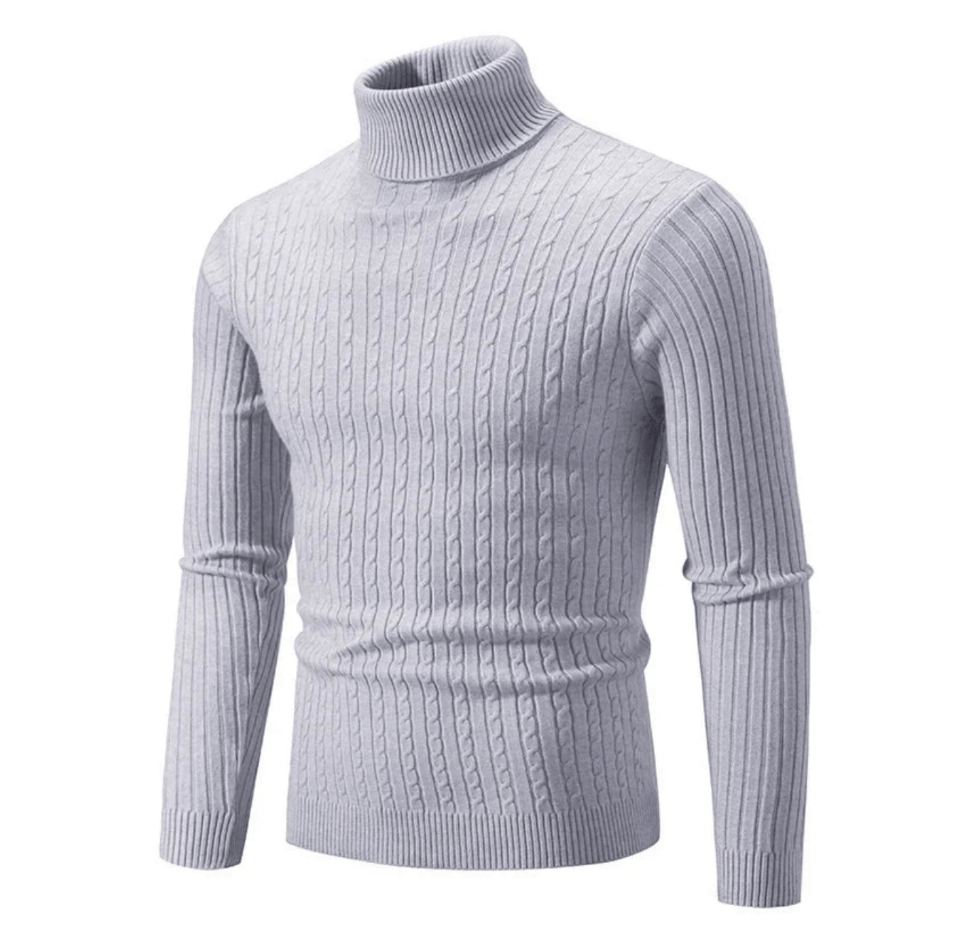 Pull Col Roulé Côtelé pour Homme, coloris Gris clair