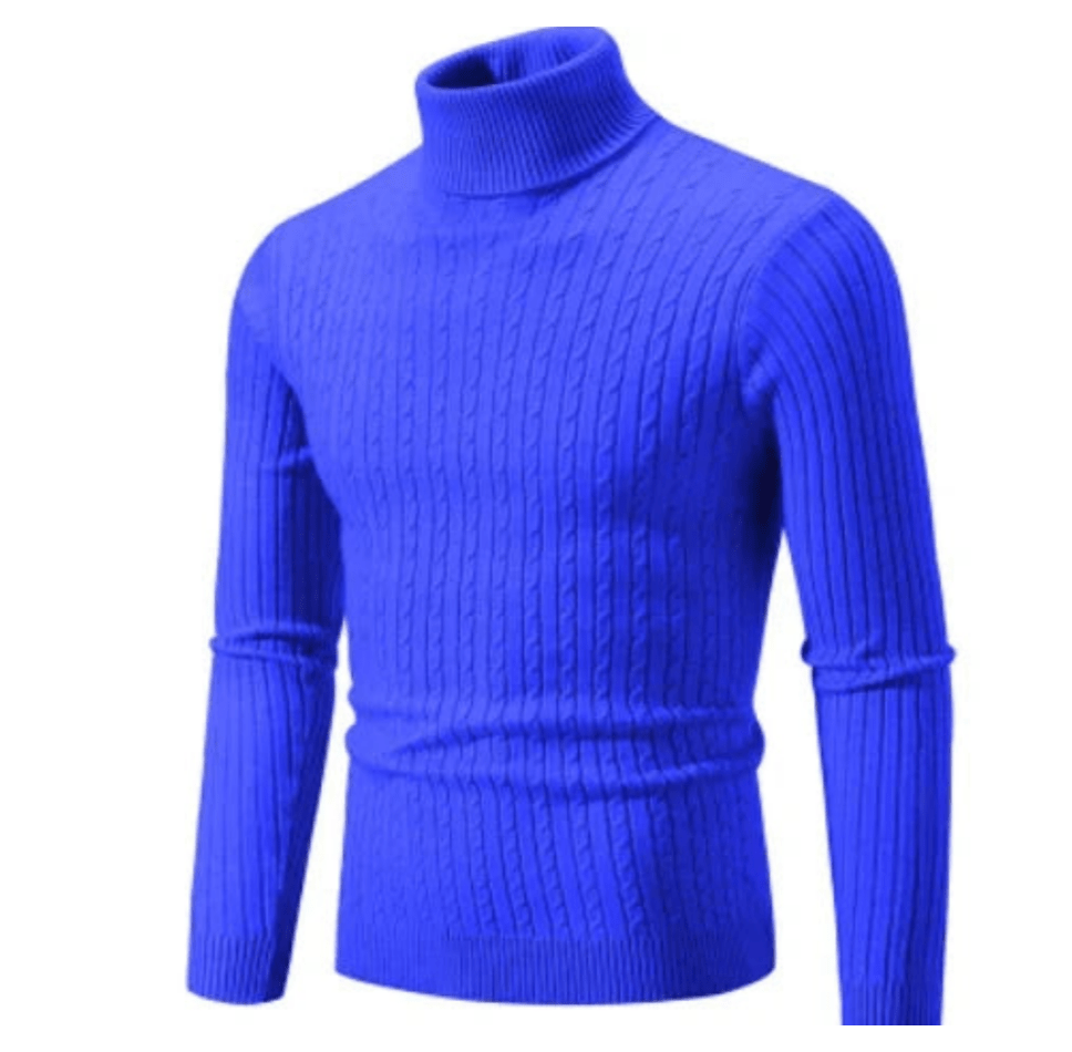 Pull Col Roulé Côtelé pour Homme, coloris Bleu foncé