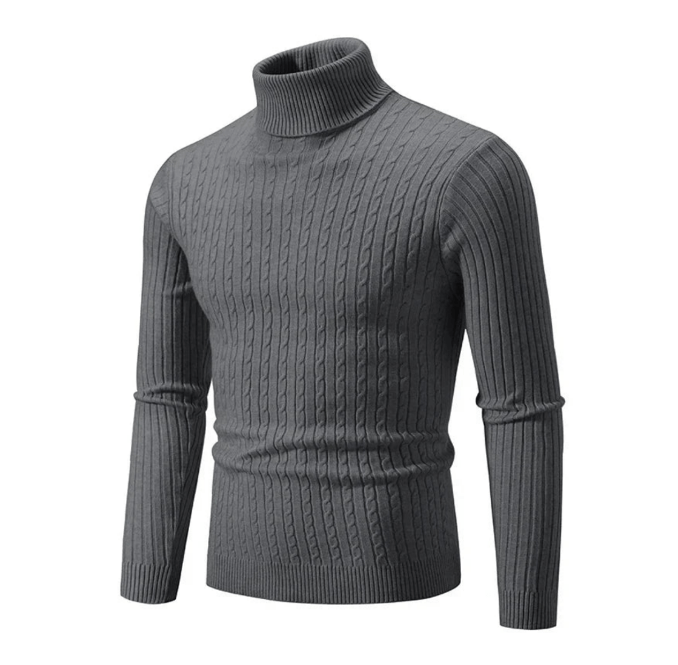 Pull Col Roulé Côtelé pour Homme, coloris Gris foncé