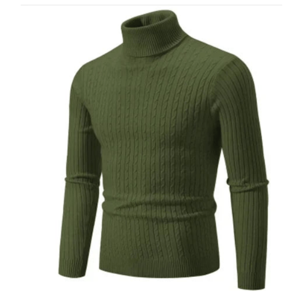 Pull Col Roulé Côtelé pour Homme, coloris Vert