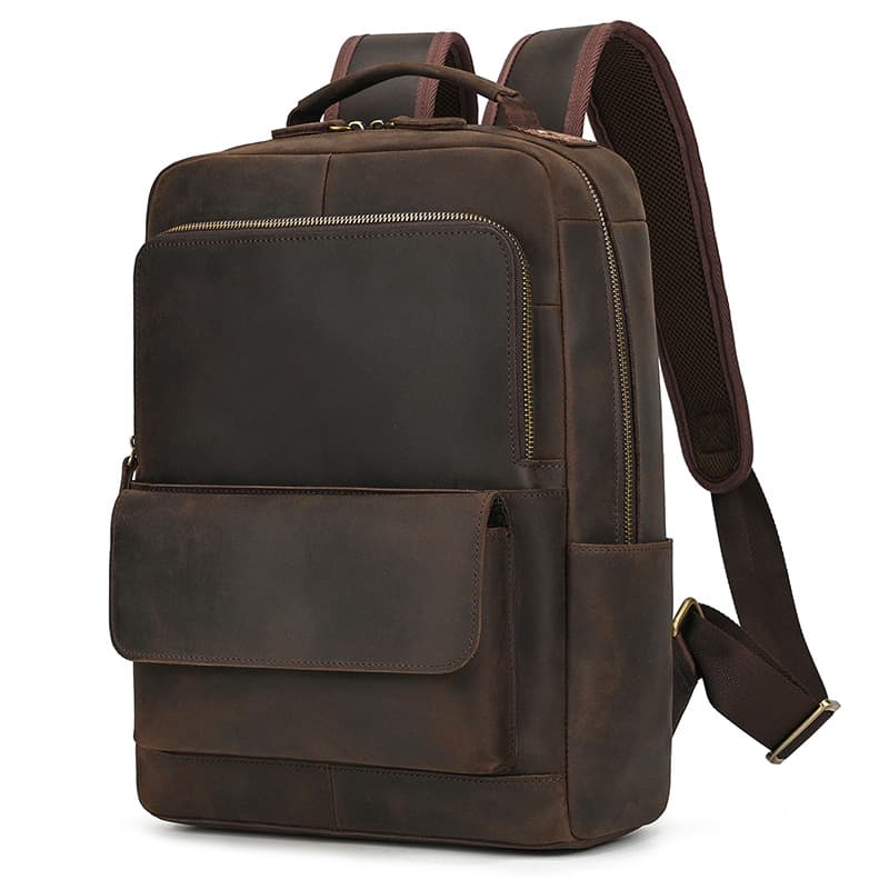 Sac à dos homme à rabat, coloris Marron foncé