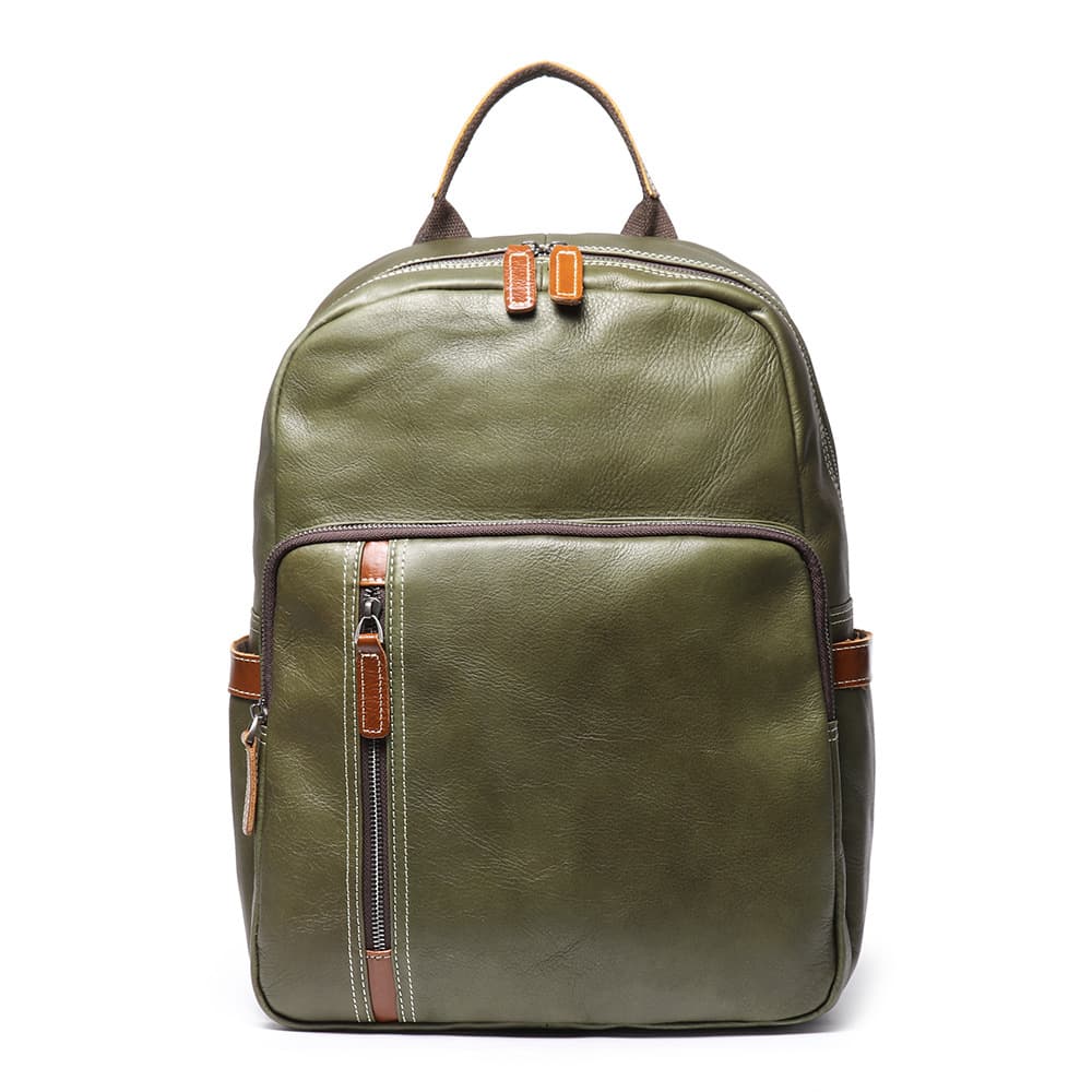 Sac à dos homme zippé, coloris Vert olive