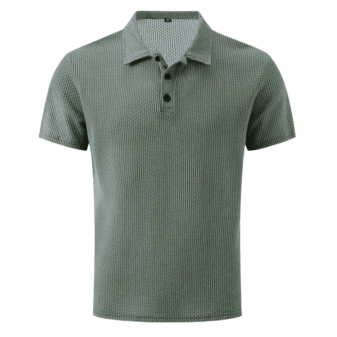 Polo en maille à manches courtes, coloris Vert sauge