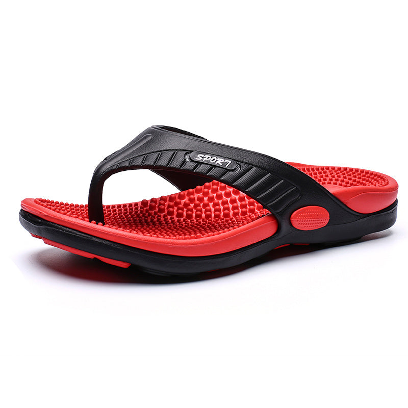 Sandales homme entre-doigts, coloris Rouge