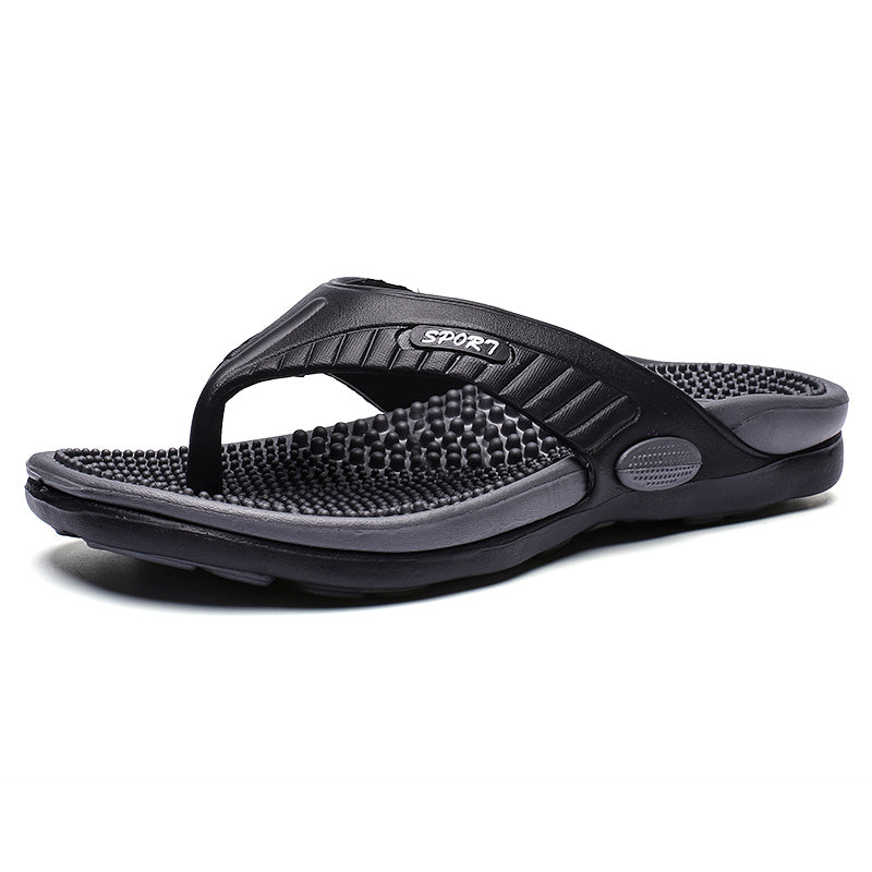 Sandales homme entre-doigts, coloris Noir