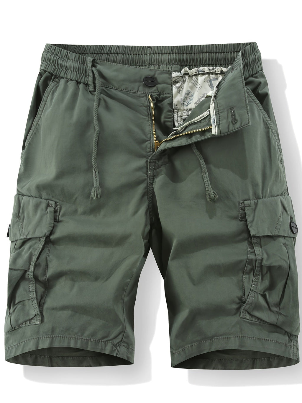 Short cargo homme cordon de serrage, coloris Vert fonce