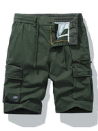 Short cargo homme taille ajustable, coloris Vert fonce