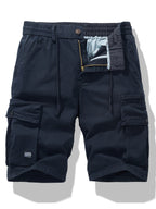 Short cargo homme taille ajustable, coloris Bleu marine