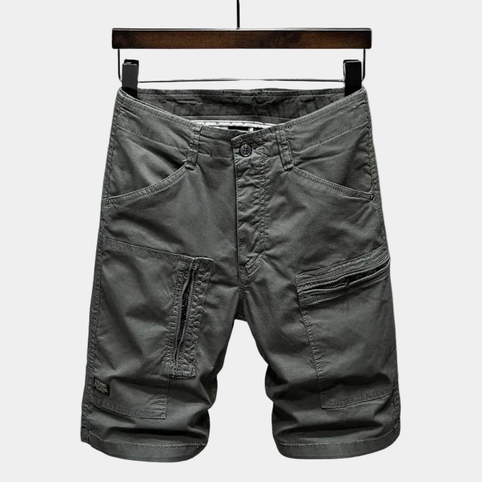 Short cargo homme zippé, coloris Gris