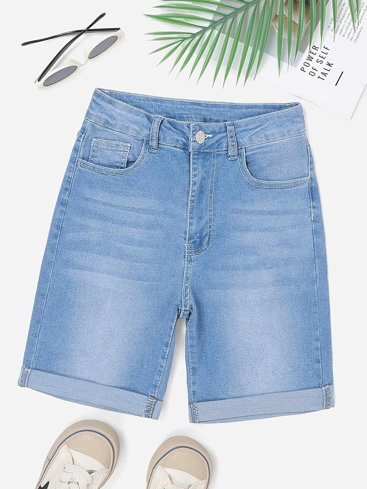 Short en jean homme taille haute, coloris Bleu clair, vue principale