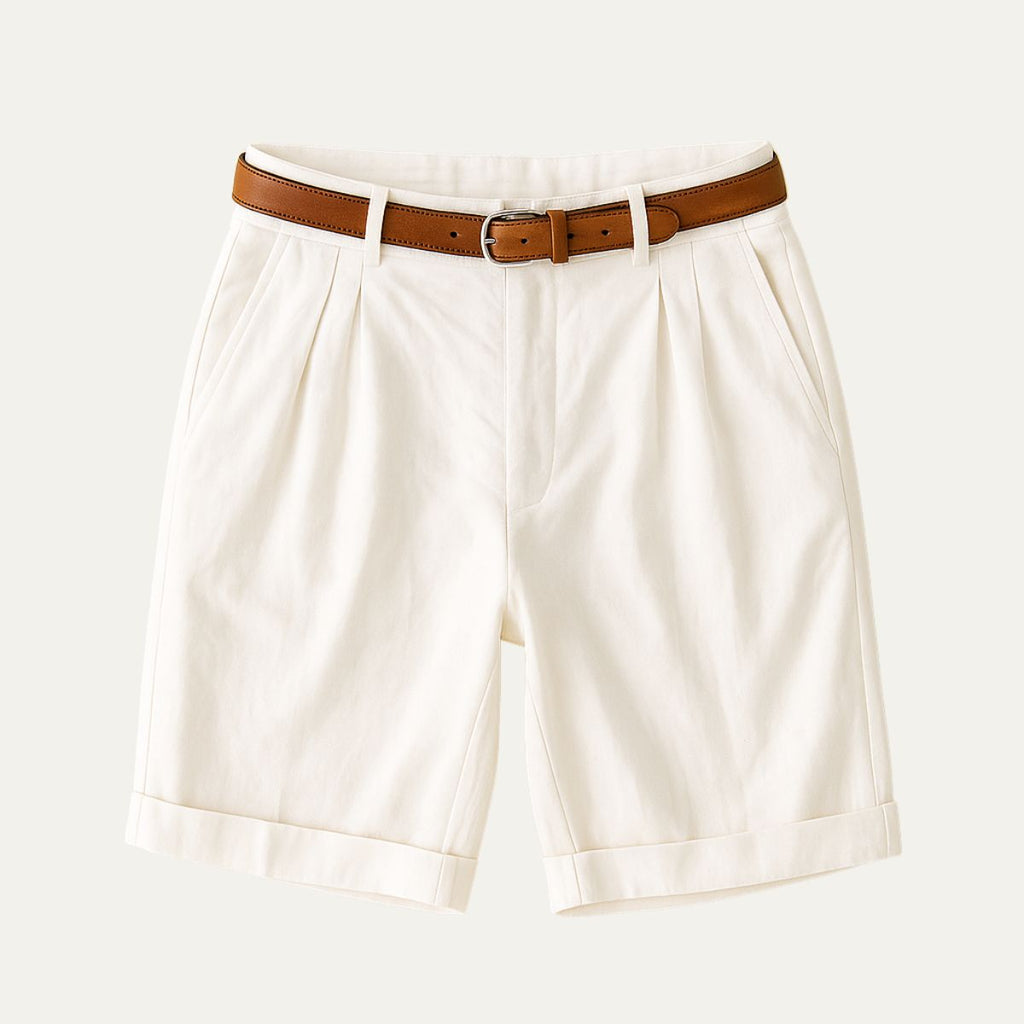 Short homme à pinces, coloris Blanc