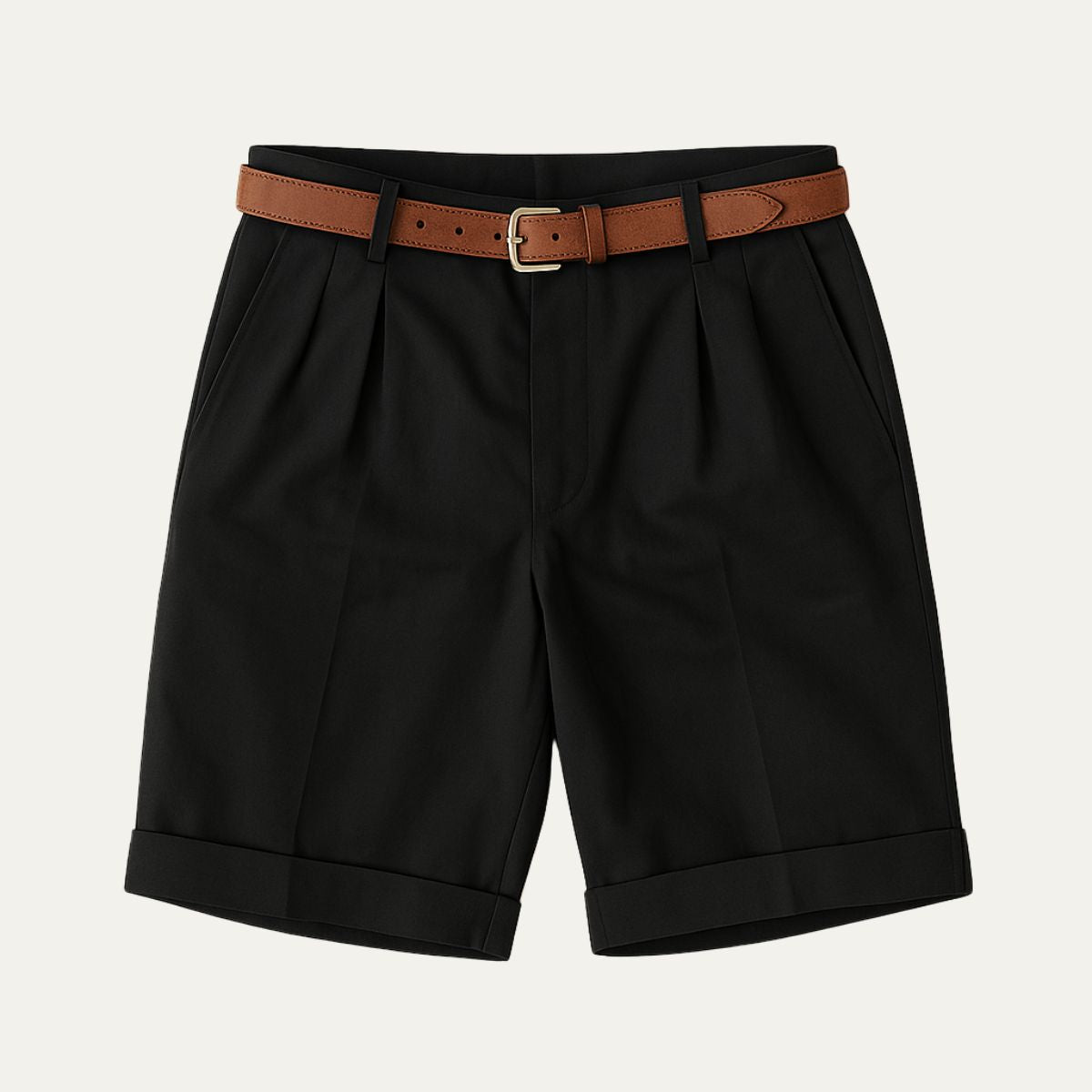 Short homme à pinces, coloris Noir