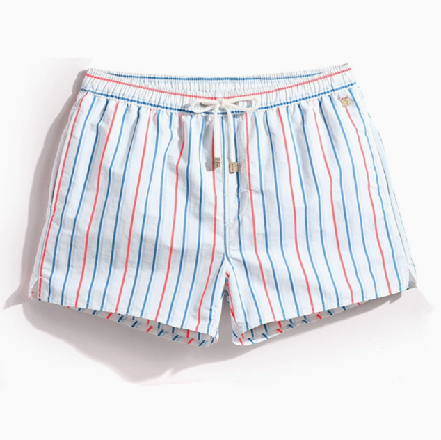 Short homme à rayures verticales, coloris Blanc