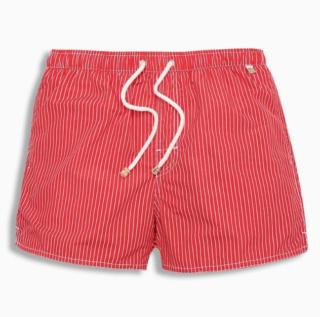 Short homme à rayures verticales, coloris Rouge