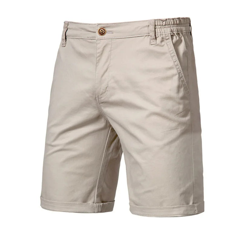 Short homme à taille partiellement élastiquée, coloris Beige