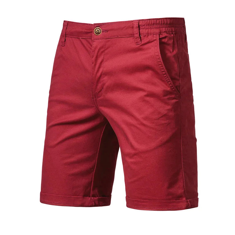 Short homme à taille partiellement élastiquée, coloris Rouge