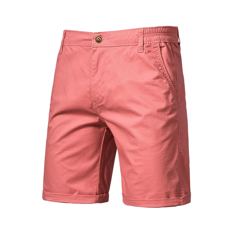 Short homme à taille partiellement élastiquée, coloris Rose vif