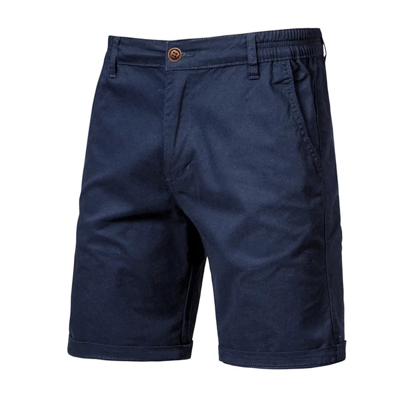 Short homme à taille partiellement élastiquée, coloris Bleu marine