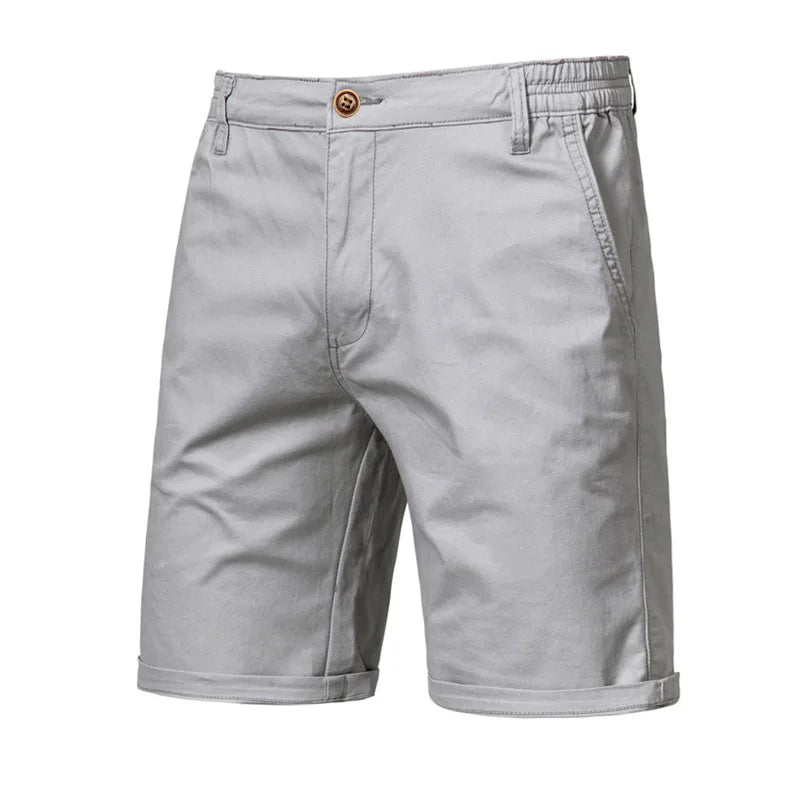 Short homme à taille partiellement élastiquée, coloris Gris clair