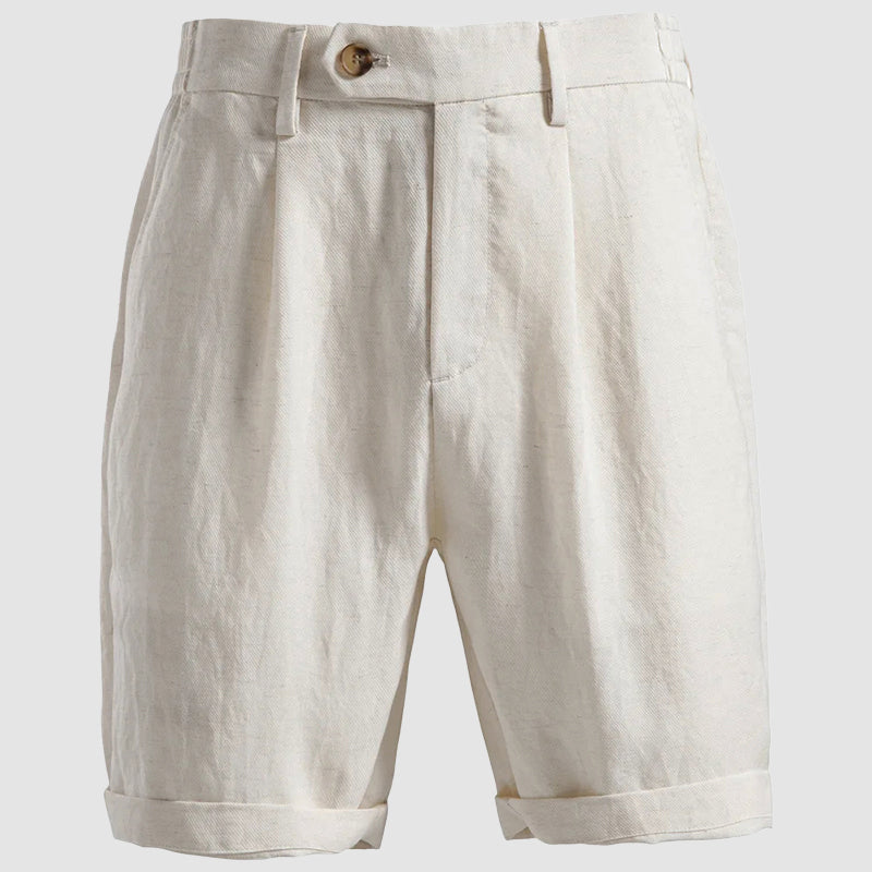Short homme chino plissé, coloris Blanc