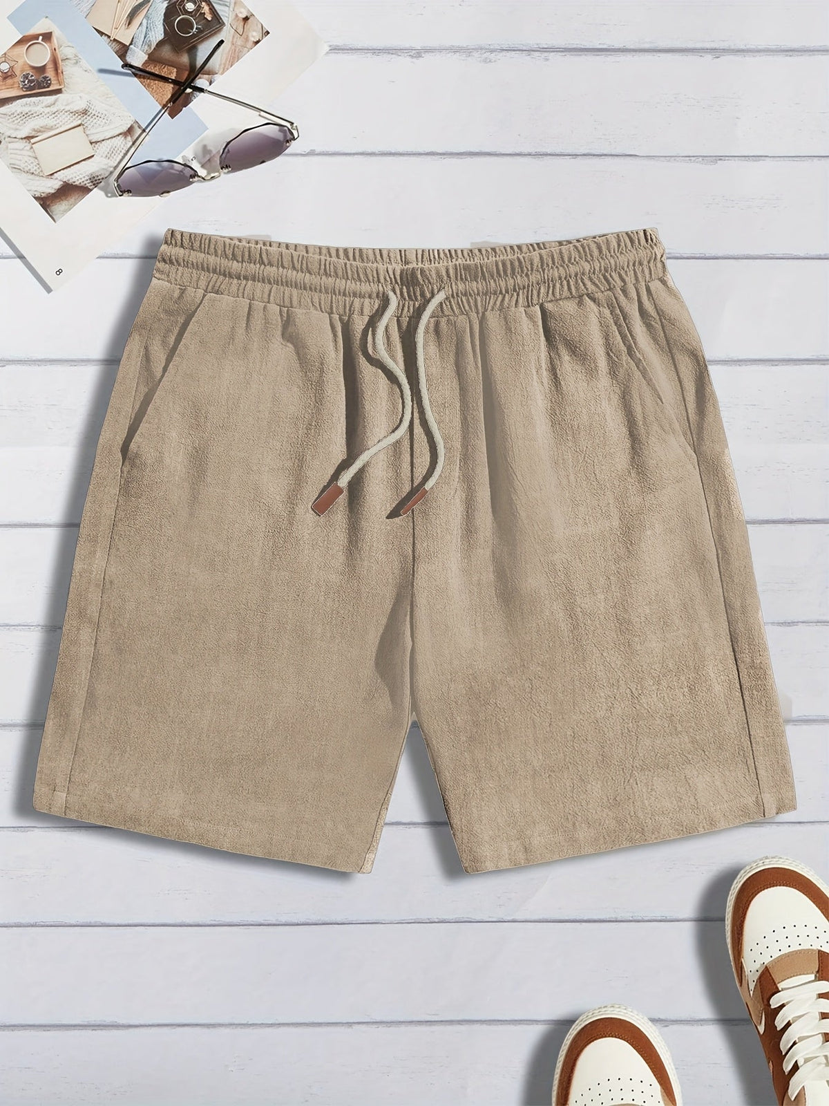 Short homme finition texturée, coloris Kaki