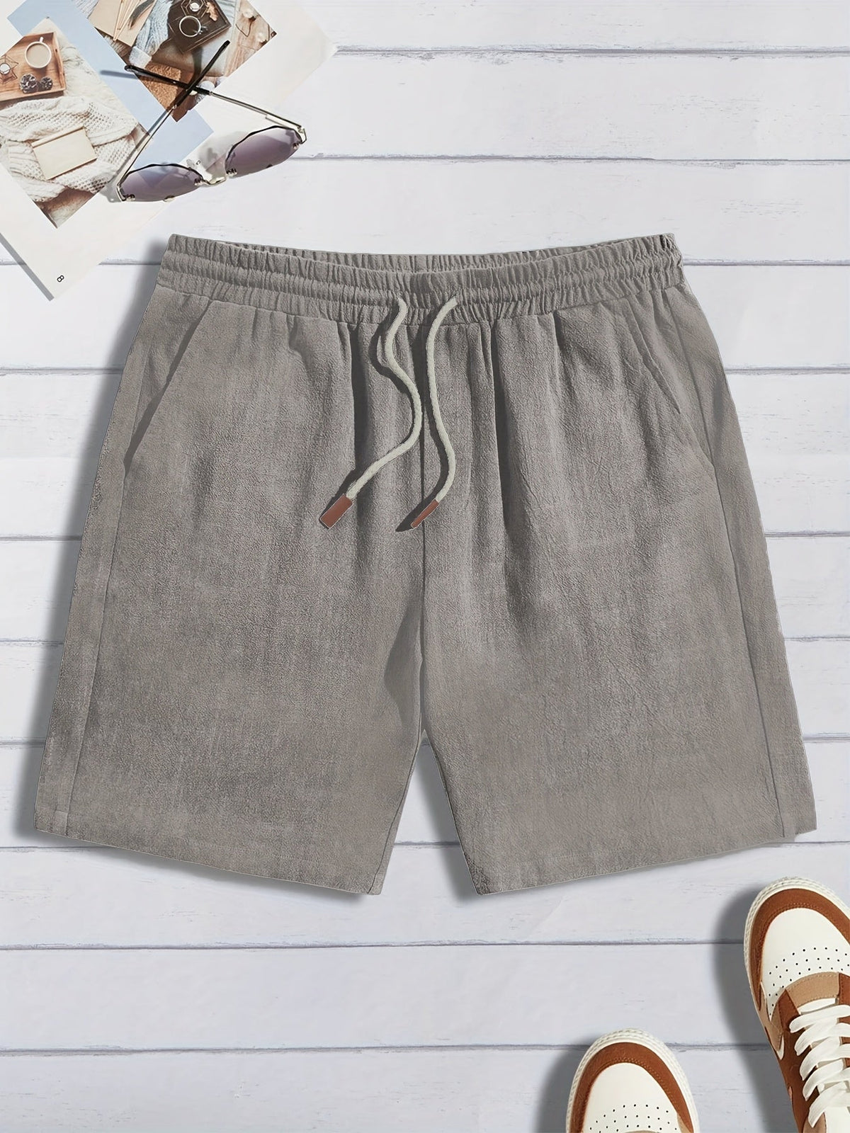 Short homme finition texturée, coloris Gris
