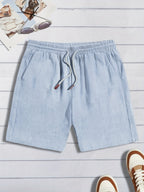 Short homme finition texturée, coloris Bleu clair