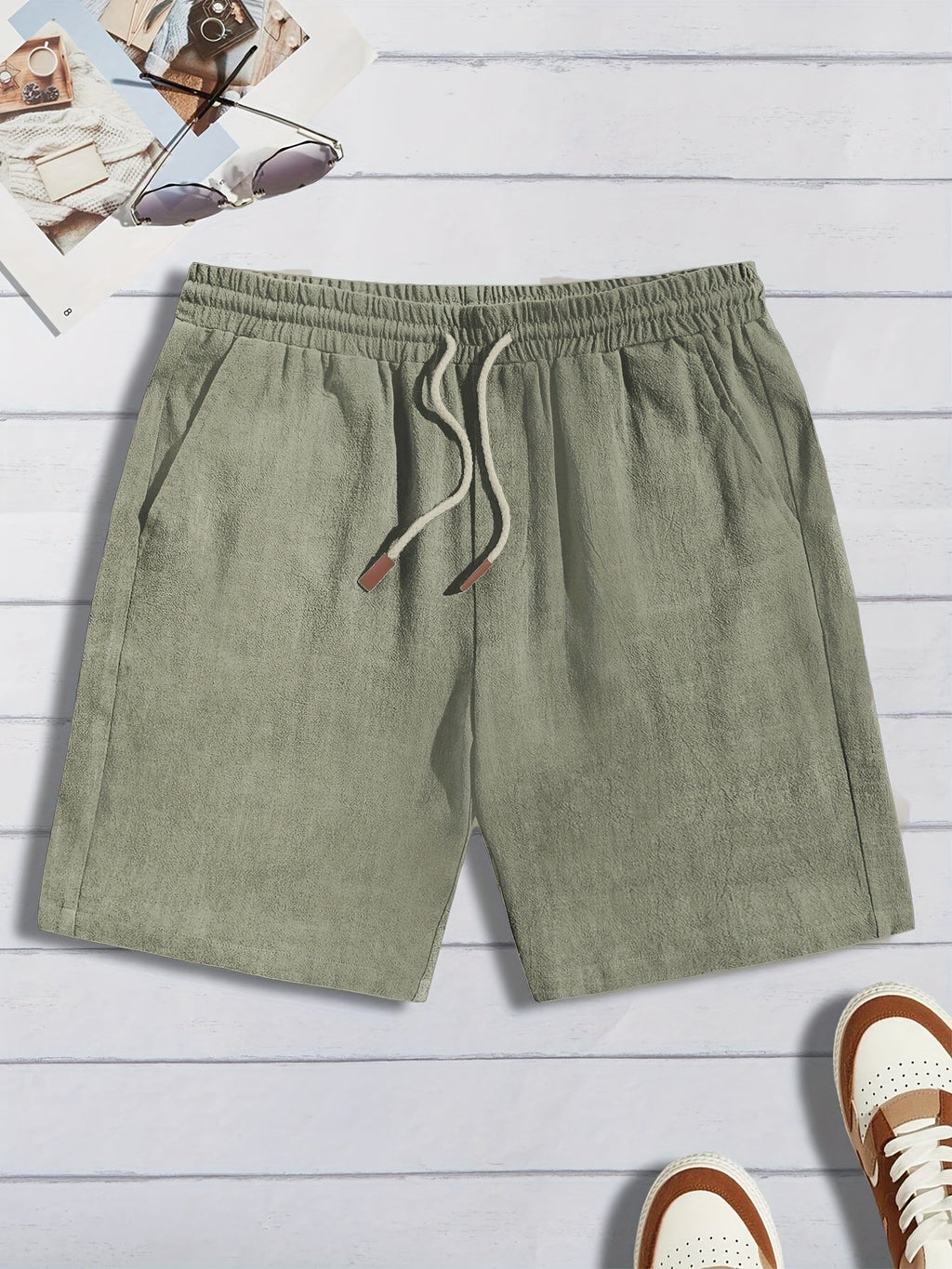 Short homme finition texturée, coloris Vert