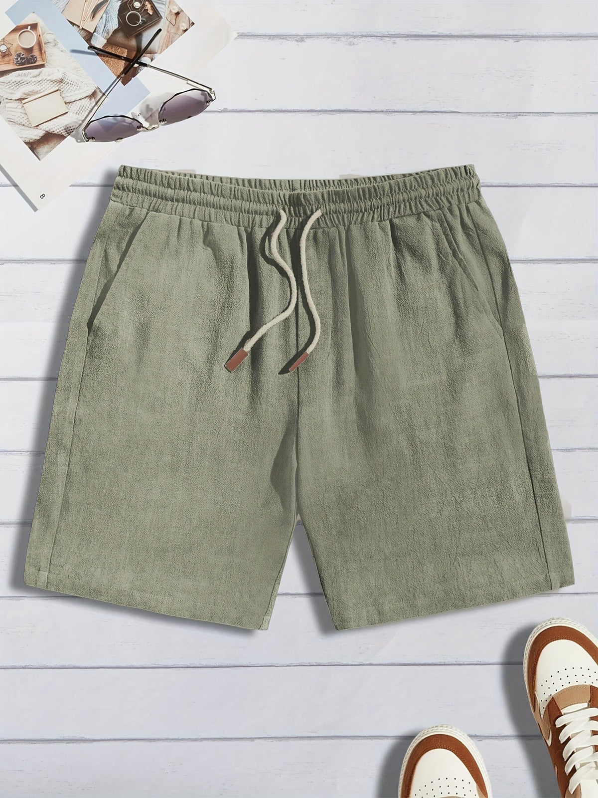 Short homme finition texturée, coloris Vert