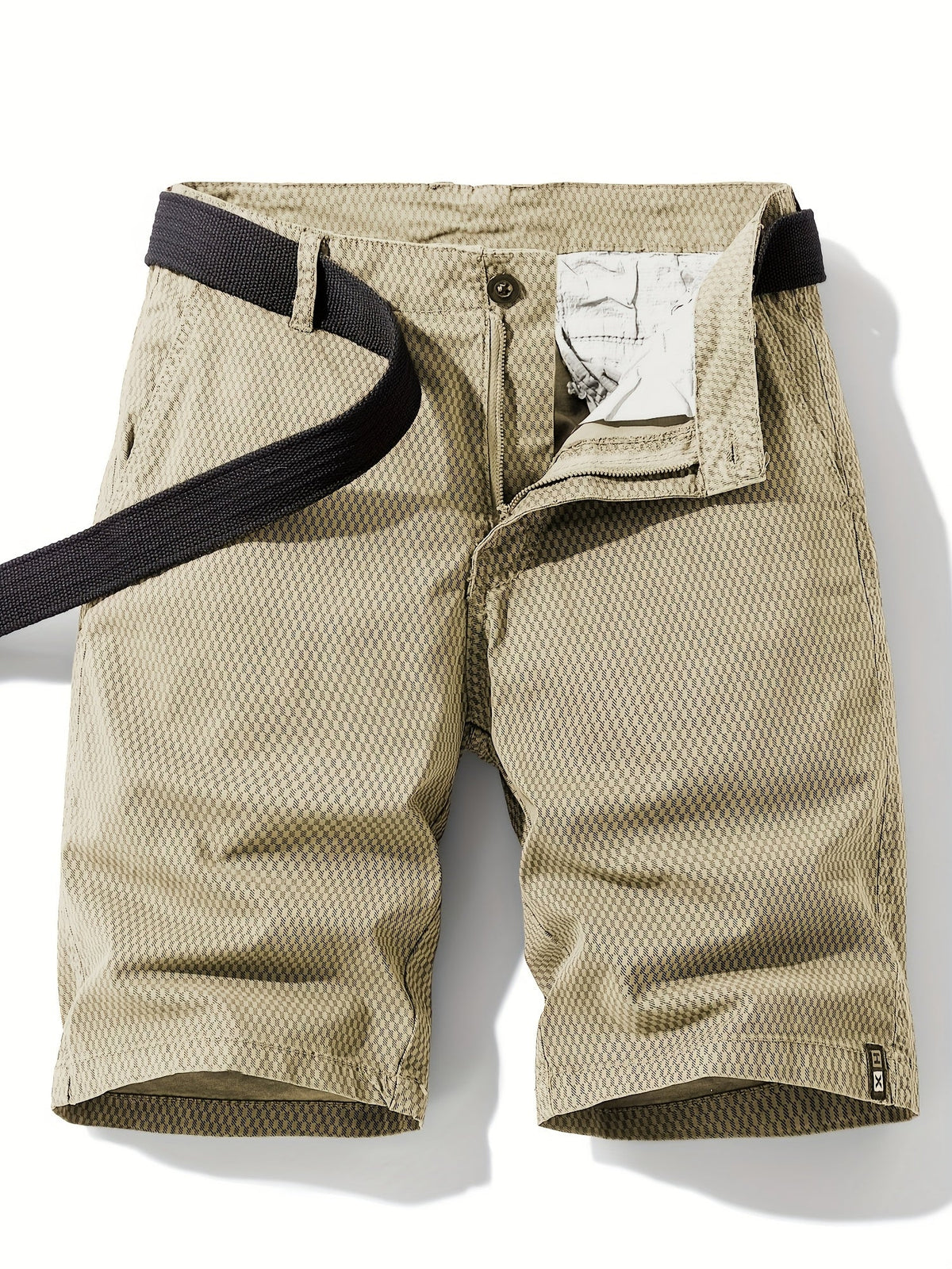 Short homme texturé, coloris Kaki