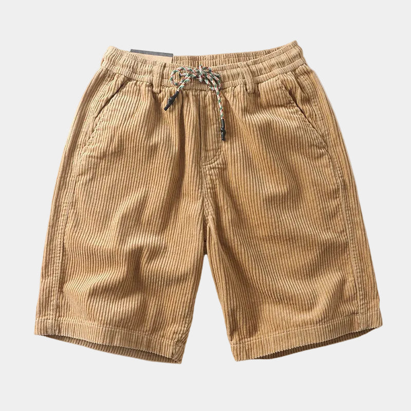 Short homme velours côtelé, coloris Kaki