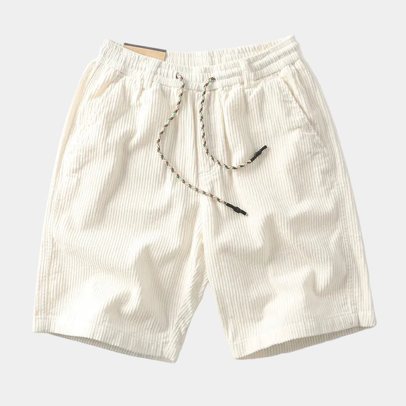 Short homme velours côtelé, coloris Blanc