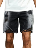 Shorts à Ourlet Effiloché pour Hommes, coloris Noir, vue principale