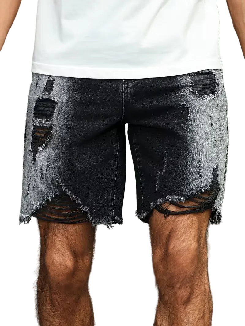 Shorts à Ourlet Effiloché pour Hommes, coloris Noir, vue principale