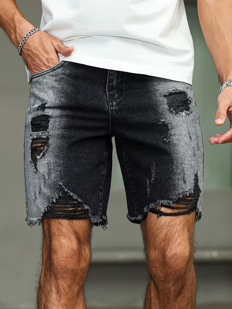 Shorts à Ourlet Effiloché pour Hommes, coloris Noir, vue 2