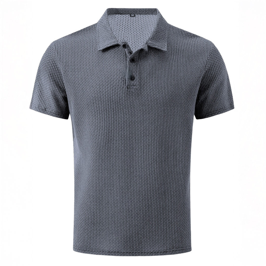 Polo en maille à manches courtes, coloris Gris