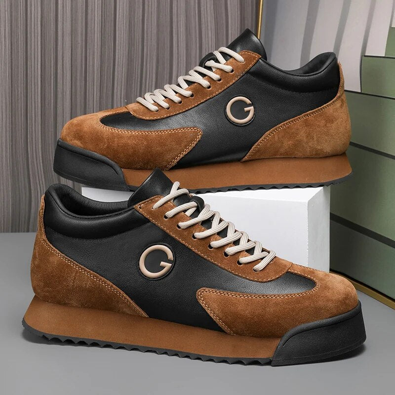 Sneakers homme à lacets, coloris Marron